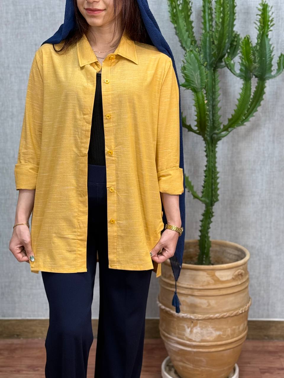 IMG_20250530_180456_146 شومیز لینن بقل دکمه کد:1109 - Image 1