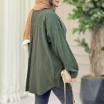 شومیز کتان کاغذی کد:1093 - Image 4