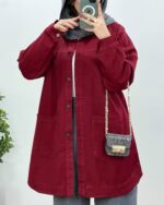 مانتو کتان کاغذی قدبلند کد:1137 - Image 15