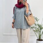 شومیز جلوبسته لینن کد:1134 - Image 2