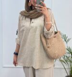 شومیز جلوبسته لینن کد:1134 - Image 4