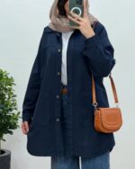 مانتو کتان کاغذی قدبلند کد:1137 - Image 17