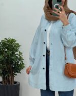 مانتو کتان کاغذی قدبلند کد:1137 - Image 10