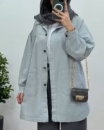 مانتو کتان کاغذی قدبلند کد:1137 - Image 13