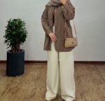 مانتو کتان کاغذی قدبلند کد:1137 - Image 8