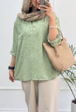 شومیز جلوبسته لینن کد:1134 - Image 3