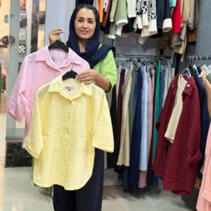 مانتو لینن استین سه ربع کد:1171