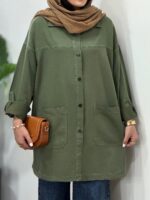 مانتو کتان کاغذی قدبلند کد:1137 - Image 20