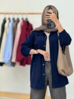 مانتو کتان جیبدار کد:1183 - Image 10