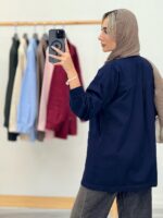 مانتو کتان جیبدار کد:1183 - Image 2