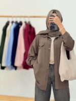 مانتو کتان جیبدار کد:1183 - Image 8