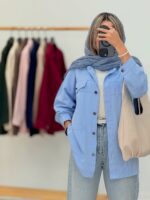 مانتو کتان جیبدار کد:1183 - Image 4