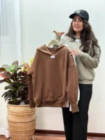 هودی ساده آستین فینگری