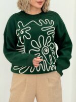 بلوز بافت انتزاعی کد:1219