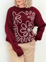 بلوز بافت انتزاعی کد:1219 - Image 3