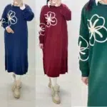 پیراهن بافت گلدوزی کد:1213 - Image 2