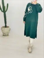 پیراهن بافت گلدوزی کد:1213 - Image 4