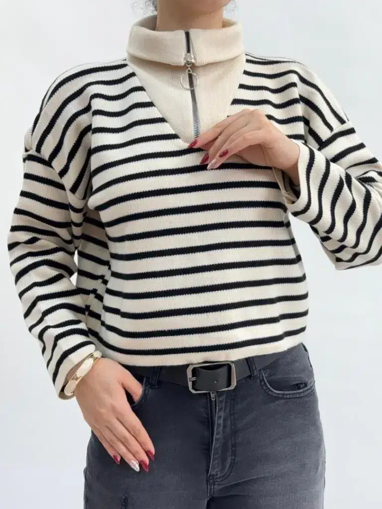 بافت نیم زیپ باکسی