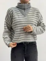 بافت نیم زیپ باکسی کد  : 1238 - Image 6