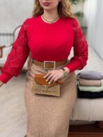 بلوز بافت استین طرحدار:1266 - Image 4