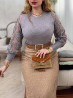 بلوز بافت استین طرحدار:1266 - Image 7