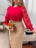 بلوز بافت استین طرحدار:1266 - Image 8